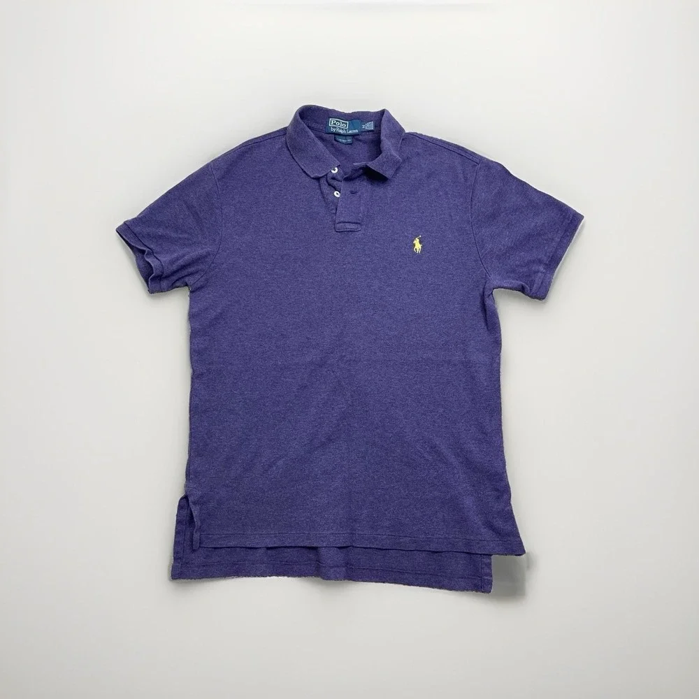 Polo Ralph Lauren Men's Polo Purple Yellow Pony Preppy Casual Short Sleeve M
